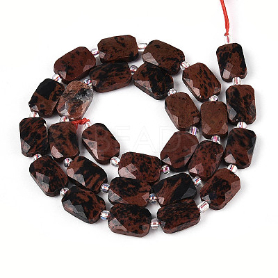 Natural Mahogany Obsidian Beads Strands G-T139-74-1