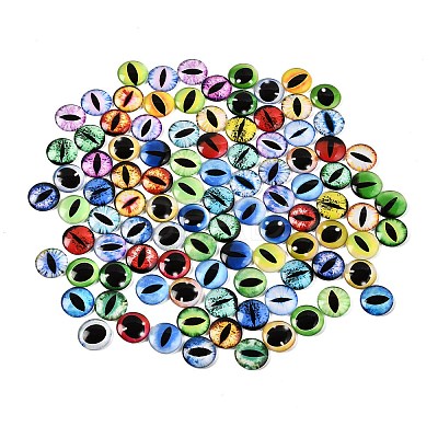 Printed Transparent Glass Cabochons GL-CBAA22A-13-1