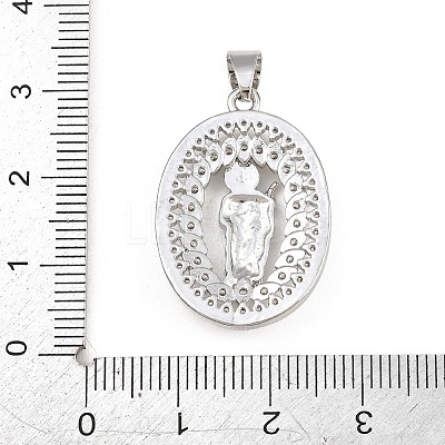 Religion Brass Micro Pave Clear Cubic Zirconia Pendants CU-CBAD306-21P-1