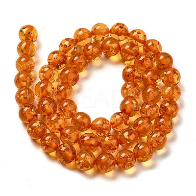 Resin Imitation Amber Beads Strands RESI-Z017-01B-1