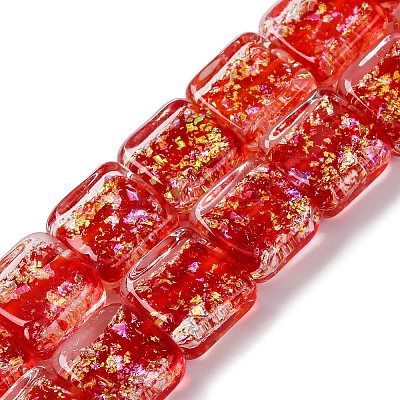 Handmade Dichroic Foil Glass Beads Strands DICH-U001-07M-1