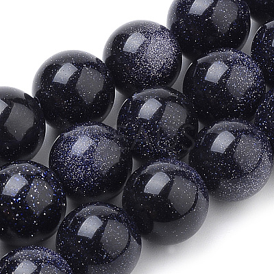 Synthetic Blue Goldstone Beads Strands X-G-S259-41-6mm-1