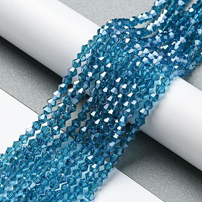 Transparent Electroplate Glass Beads Strands EGLA-A039-T3mm-A01-1