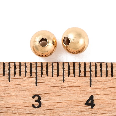 Eco-Friendly Brass Smooth Round Beads KK-D322-G-5mm-RS-1