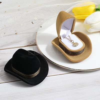 4Pcs 2 Colors Hat Velvet Jewelry Boxes CON-SC0001-19B-1