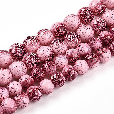 Transparent Baking Paint Glass Beads Strands DGLA-N009-10mm-03-1