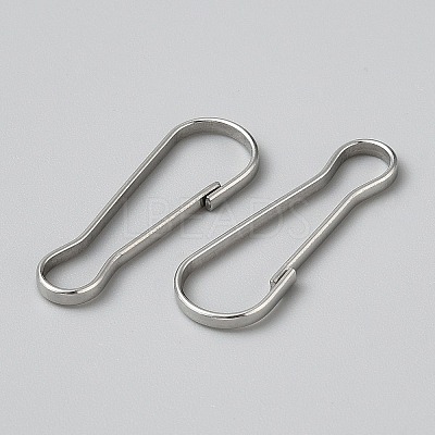 304 Stainless Steel Push Gate Snap Keychain Clasp Findings STAS-WH20010-005P-03-1