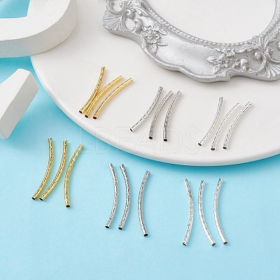 90Pcs 3 Colors Brass Tube Beads KK-YW0002-08A-1
