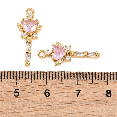 Brass Micro Pave Cubic Zirconia Pendants CU-CBA7392-08G-02-1