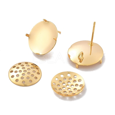 Brass Studs Earring Findings KK-K382-16B-G-1
