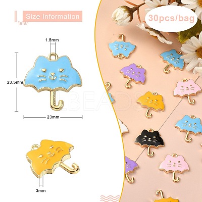 30Pcs 6 Colors Alloy Enamel Pendants ENAM-CJ0002-65-1