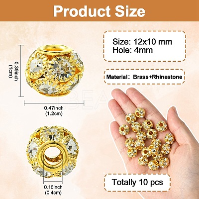 10Pcs Brass Beads RB-YW0001-19G-1