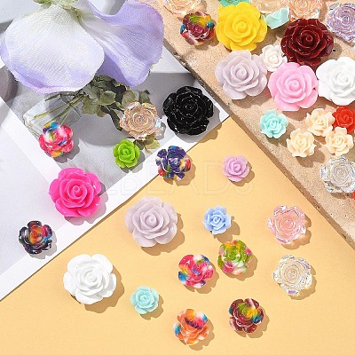 50Pcs 5 Styles Resin Cabochons CRES-YW0002-40-1