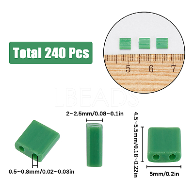 240Pcs 2-Hole Baking Paint Opaque Colours Glass Seed Beads SEED-SC0001-12F-1