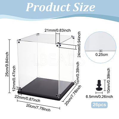 Transparent Acrylic Minifigures Display Case ODIS-WH0043-92B-1