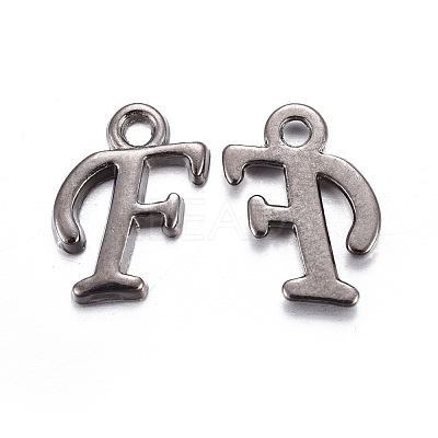 Gunmetal Plated Alloy Letter Pendants PALLOY-J718-01B-F-1