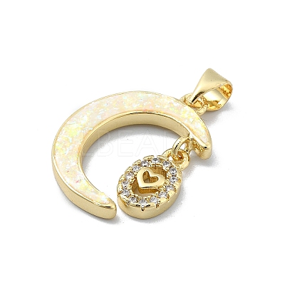 Brass Micro Pave Clear Cubic Zirconia Pendants KK-A221-18H-G-1