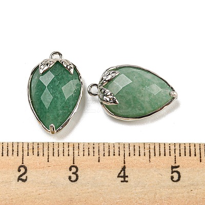 Natural Green Aventurine Faceted Pendants G-M431-06P-13-1