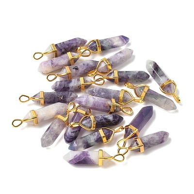 Natural Charoite Pointed Pendants X-G-G902-A03-1