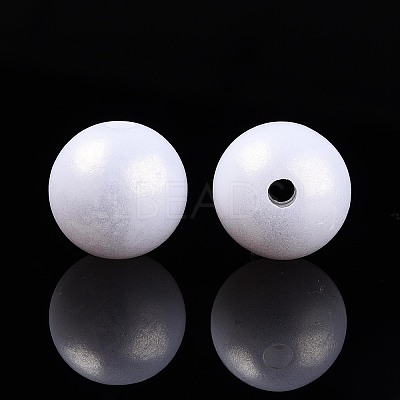 Rubberized Style Rainbow Opaque Acrylic Beads MACR-T010-14mm-08-01-1