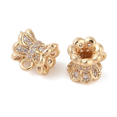 Brass Pave Clear Cubic Zirconia Beads LS-KK-N256-08G-F-1