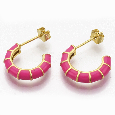 Brass Stud Earrings EJEW-S209-10D-1