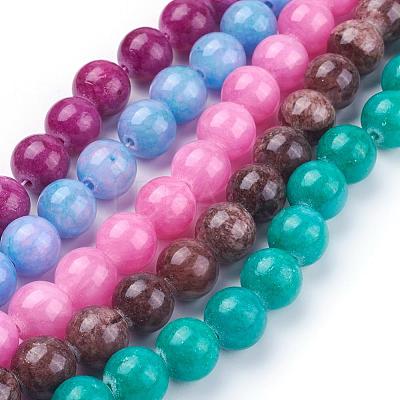 Natural Yellow Jade Beads Strands G-G598-10mm-YXS-1