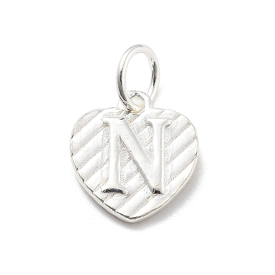 925 Sterling Silver Heart with Capital Letter Charms STER-S009-13N-S-1