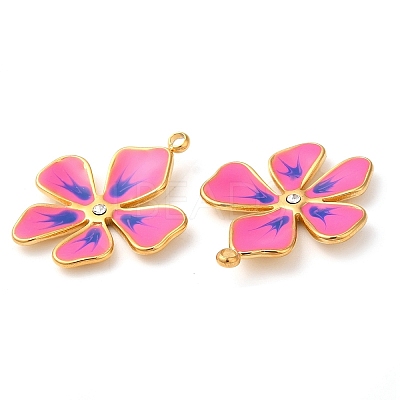 304 Stainless Steel Enamel Pendants STAS-K256-10G-01-1