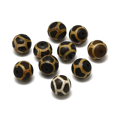 Tibetan Style Turtle/Tortoise Shell dZi Beads G-Z020-03B-08-1