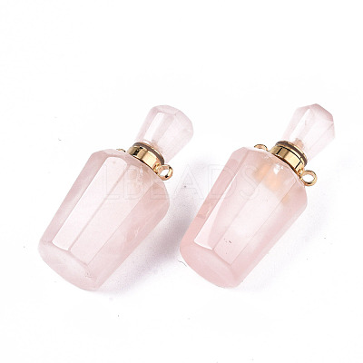 Faceted Natural Rose Quartz Pendants G-T131-14G-1