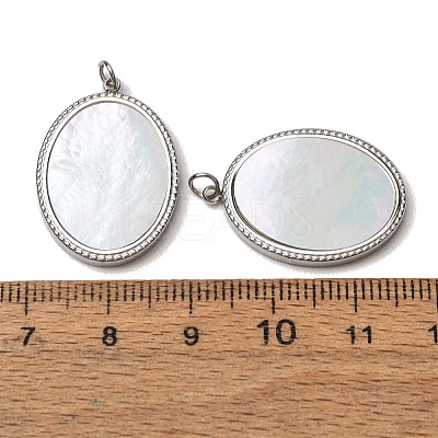 303 Stainless Steel & Natural Shell Pendants SH-CBA1E47-04P-1