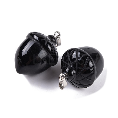 Natural Obsidian Pendants G-Q172-08P-02-1