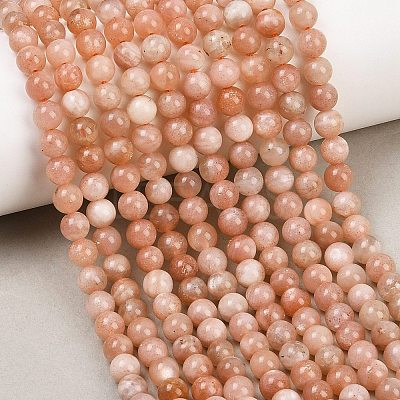 Round Natural Multi-Moonstone Beads Strands G-I176-09-6mm-1