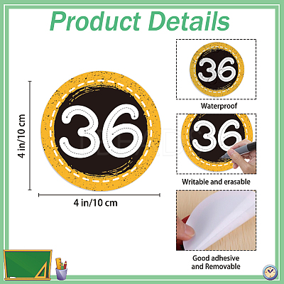 42Pcs Number Theme Self-Adhesive Paper Decorative Stickers DIY-WH0646-002-1