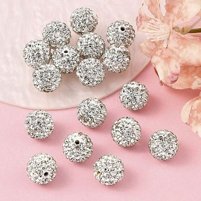 Polymer Clay Rhinestone Beads RB-C1438-12mm-A01-1