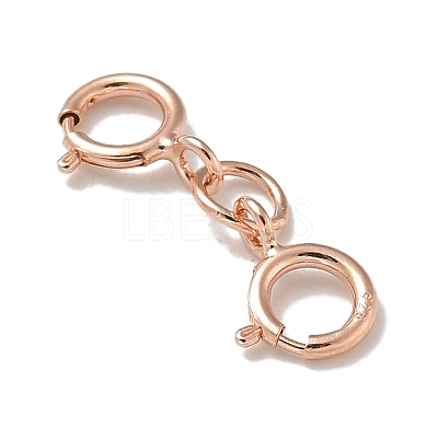 925 Sterling Silver Double Spring Ring Clasps STER-R003-07RG-1