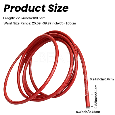 Round PU Leather Cord Tie Knot Belts for Dress DIY-WH20007-802B-05-1