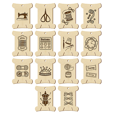 14Pcs 14 Style Plywood Thread Winding Boards WOOD-WH0060-04-1