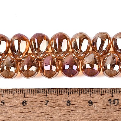 Electroplate Baking Paint Transparent Glass Beads Strands GL-N005-02A-C11-1