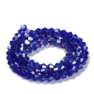 Transparent Electroplate Glass Beads Strands GLAA-F029-4mm-A06-1