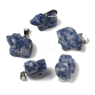 Natural Blue Spot Jasper Pendants G-B127-02P-06-1