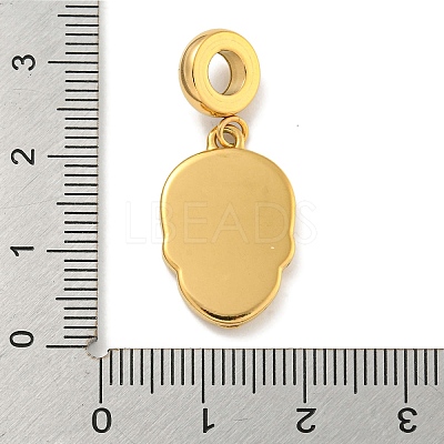 Ion Plating(IP) 304 Stainless Steel Black Enamel European Dangle Charms STAS-U005-43G-1