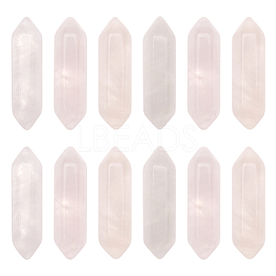 12Pcs Faceted Natural Rose Quartz Double Terminated Points G-OC0003-65-1