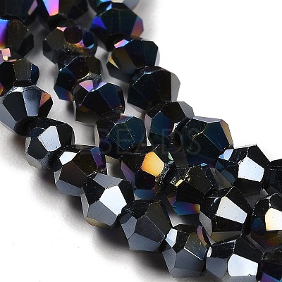 Opaque Solid Color Electroplate Glass Beads Strands EGLA-A039-P3mm-B17-1