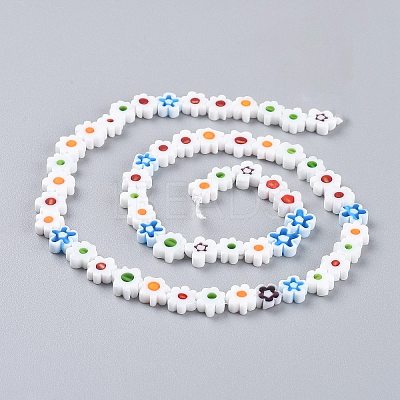 Handmade Millefiori Glass Bead Strands X-LAMP-J035-8mm-11-1