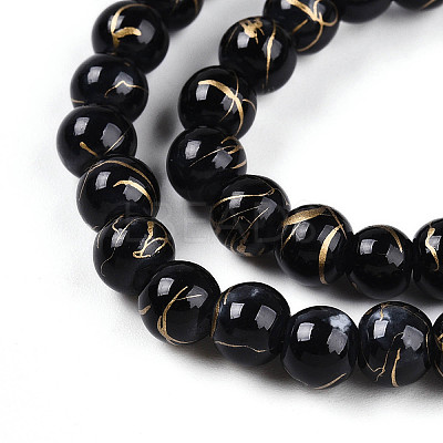 Baking Paint Glass Beads Strands DGLA-N003-6mm-B10-1
