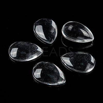 Transparent Teardrop Glass Cabochons GGLA-R024-25x18-1