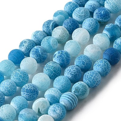 Natural & Dyed Crackle Agate Bead Strands G-T056-6mm-07-1