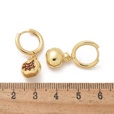Brass Cubic Zirconia Hoop Earrings EJEW-Q015-02G-C-1